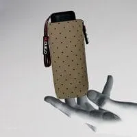 OMBRELLO ULTRALEGGERO TASCABILE PIATTO . MICRODOTS - TAUPE